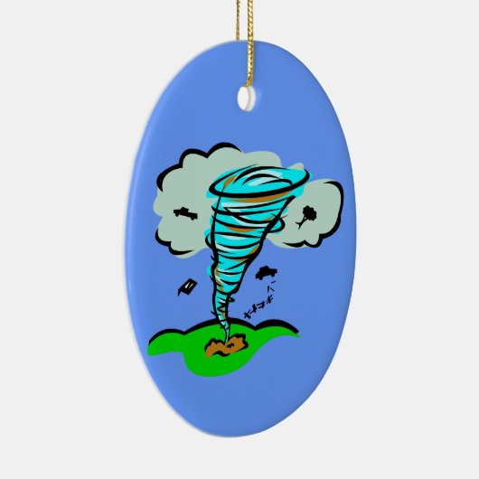Tornado Twister Storm Chaser Flying Objects Keramik Ornament (Rechts)