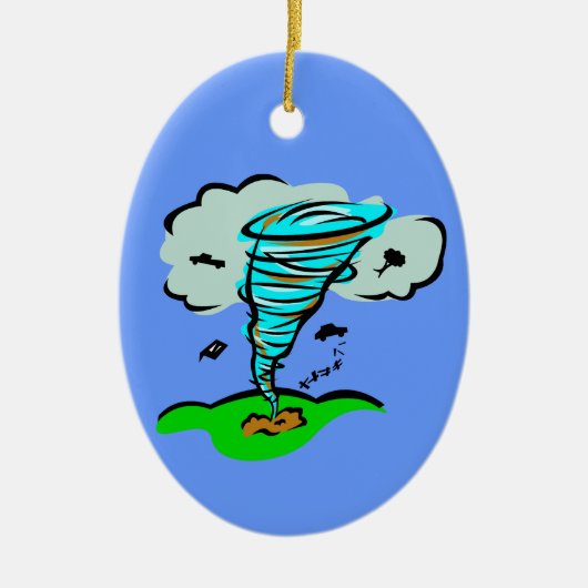 Tornado Twister Storm Chaser Flying Objects Keramik Ornament (Vorne)