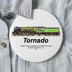 Tornado Vintage-Dampflokomotive englische Lokomoti Button