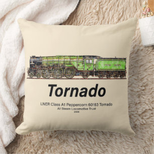Tornado Vintage-Dampflokomotive englische Lokomoti Kissen