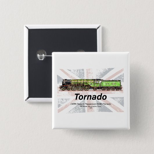 Tornado Vintager Dampfzug Englische Lokomotive Button (Vorne & Hinten)