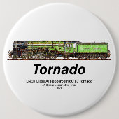 Tornado Vintager Dampfzug Englische Lokomotive Button (Vorderseite)
