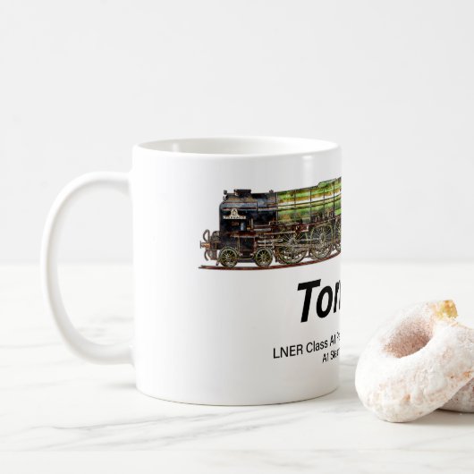 Tornado Vintager Dampfzug Englische Lokomotive Kaffeetasse (Mit Donut)