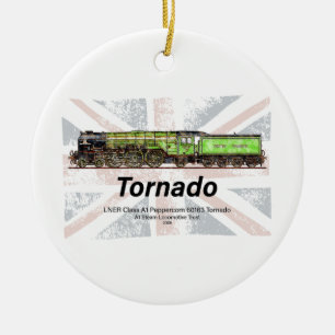 Tornado Vintager Dampfzug Englische Lokomotive Keramik Ornament