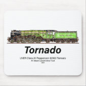 Tornado Vintager Dampfzug Englische Lokomotive Mousepad (Vorne)