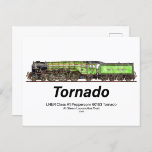 Tornado Vintager Dampfzug Englische Lokomotive Postkarte