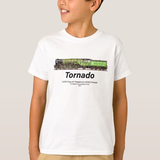 Tornado Vintager Dampfzug Englische Lokomotive T-Shirt (Vorderseite)