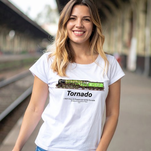 Tornado Vintager Dampfzug Englische Lokomotive T-Shirt