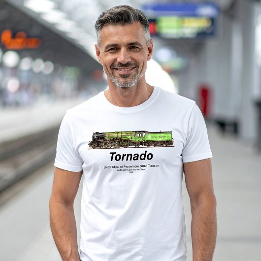 Tornado Vintager Dampfzug Englische Lokomotive T-Shirt