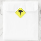 Tornado Warning Sign Runder Aufkleber (Tasche)