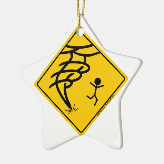 Tornado-Warnzeichen Keramikornament (Links)