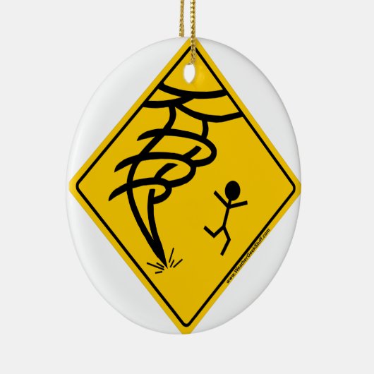 Tornado-Warnzeichen Keramikornament (Rechts)