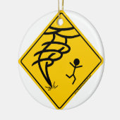 Tornado-Warnzeichen Keramikornament (Links)