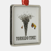 TORNADO-ZEIT SILBERNES ORNAMENT (Rechts)