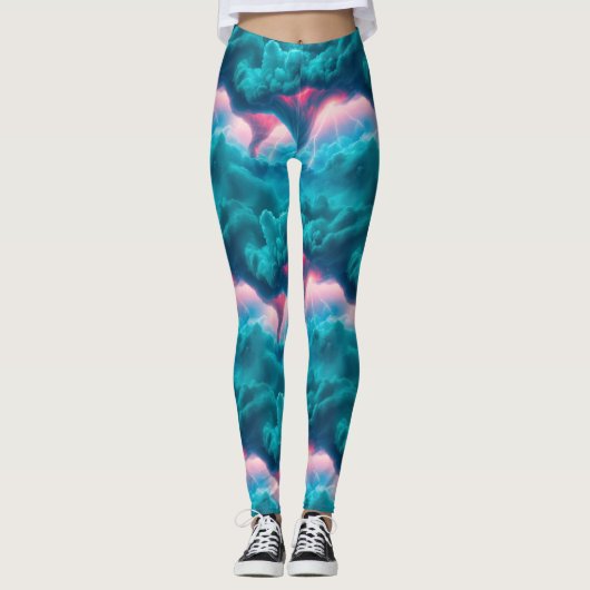 Tornadoes Storm Clouds Blitz Leggings (Vorderseite)