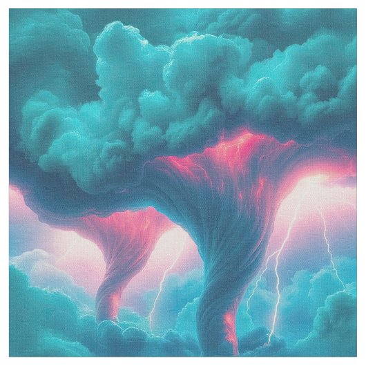Tornadoes Storm Clouds Blitz Stoff (Nahaufnahme)