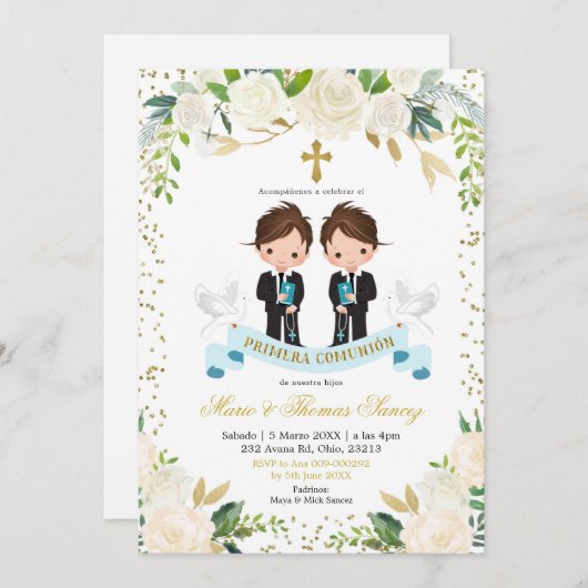 Torneo de Primera ó de Flora Blanca español Einladung (Vorne/Hinten)