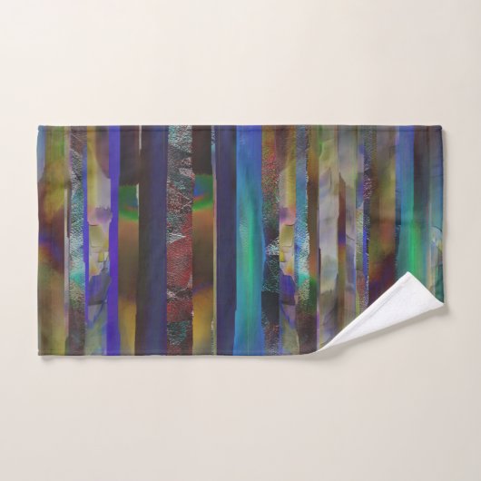 Tornstreifen mit digitalen Farbtexturen Badhandtuch Set (Handtuch)