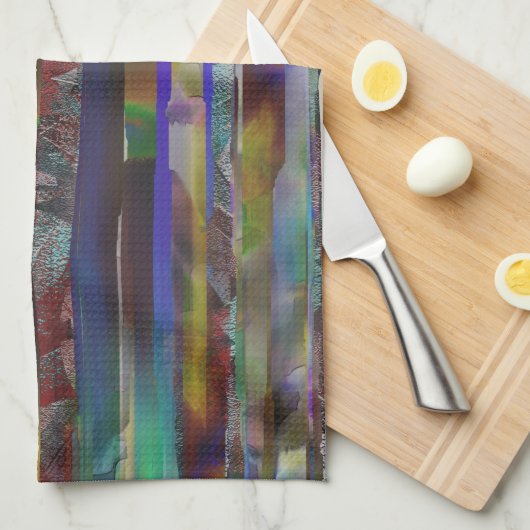 Tornstreifen mit digitalen Farbtexturen Geschirrtuch (Viertel Falte)