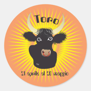 Toro 21 aprile al 20 maggio Etichetta Runder Aufkleber