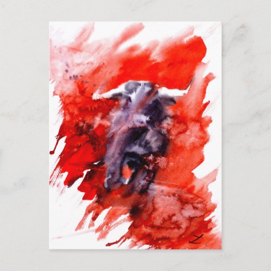 Toro Spanischer Kampf Bull Watercolor Postkarte (Vorderseite)