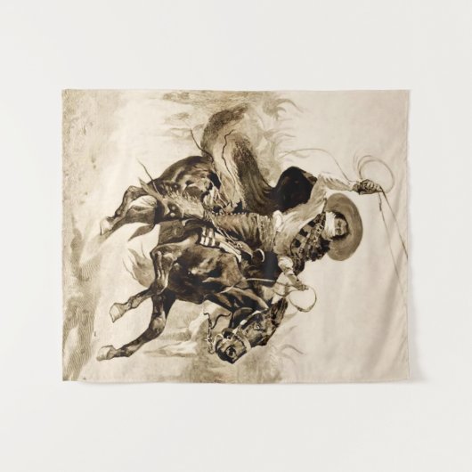 "Toro Toro" A Vaquero Roping a Steer Wandteppich (Vorderseite (Horizontal))