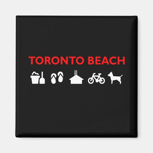 Toronto Beach Icons Dark Color Magnet (Vorne)
