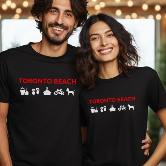 Toronto Beach Icons Dark Color T-Shirt