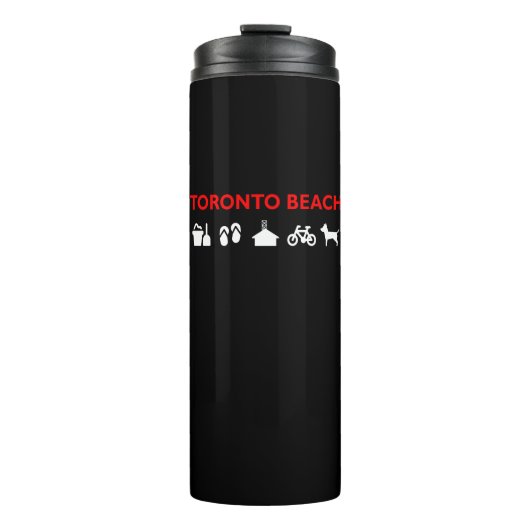 Toronto Beach Icons Dark Color Thermosbecher (Vorderseite)