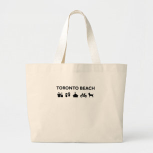 Toronto Beach Icons Monotone Black Jumbo Stoffbeutel