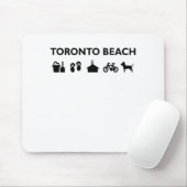 Toronto Beach Icons Monotone Black Mousepad (Mit Mouse)