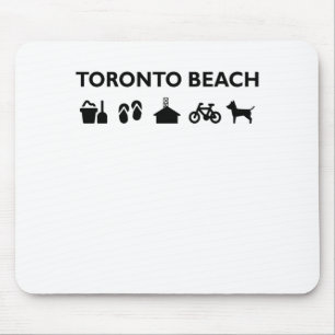 Toronto Beach Icons Monotone Black Mousepad