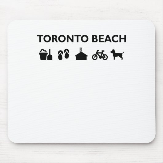 Toronto Beach Icons Monotone Black Mousepad (Vorne)