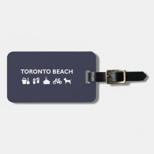 Toronto Beach Icons Monotone Dark Gepäckanhänger