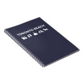 Toronto Beach Icons Monotone Dark Notizblock (Rechte Seite)