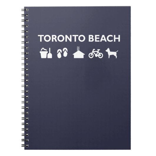 Toronto Beach Icons Monotone Dark Notizblock (Vorderseite)
