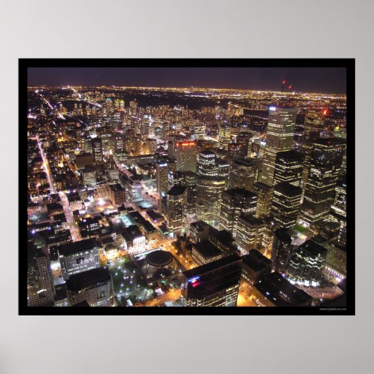 Toronto bei Nacht vom CN Tower Poster (Vorne)