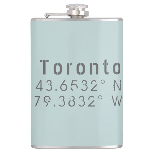 Toronto Breitengrad Längengrad Flachmann (Vorderseite)