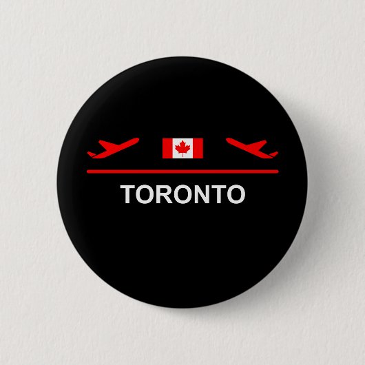 Toronto Canada Airport Flugzeug Dark Color Button (Vorderseite)