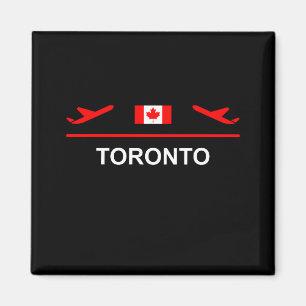 Toronto Canada Airport Flugzeug Dark Color Magnet