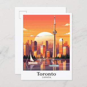 Toronto Canada Art Vintage Travel Illustration Postkarte