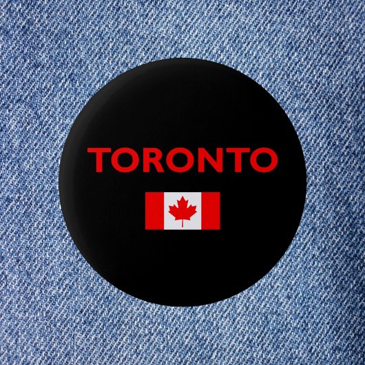 Toronto Canada Canadian Flag Dark Color Button