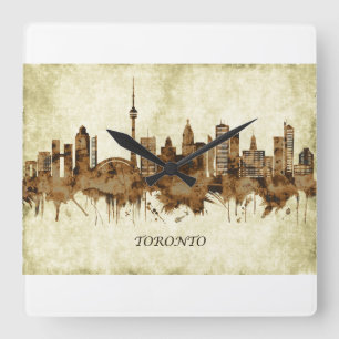 Toronto Canada Cityscape Quadratische Wanduhr