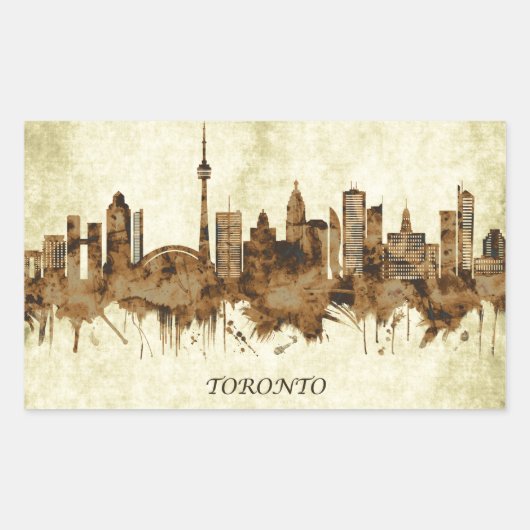 Toronto Canada Cityscape Rechteckiger Aufkleber (Vorderseite)