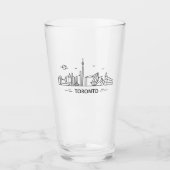 Toronto Canada Lineart Glass Cup Glas (Vorderseite)