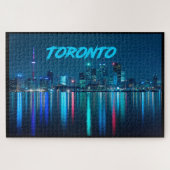 Toronto Canada Nightime Skyline über Wassername Puzzle (Horizontal)