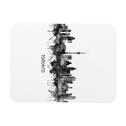Toronto Canada Skyline BW Magnet (Horizontal)