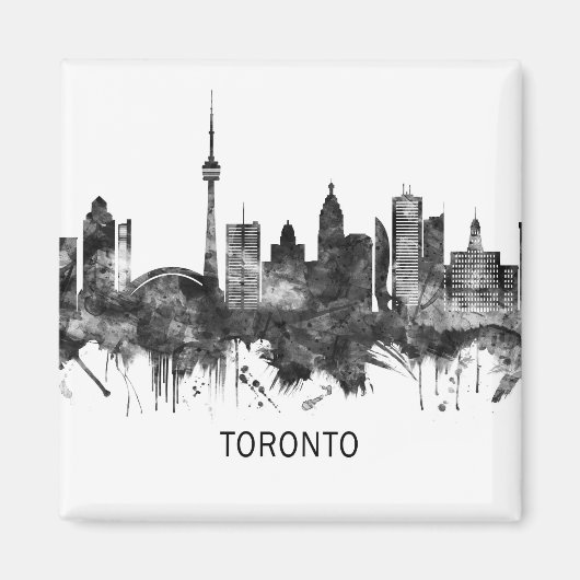 Toronto Canada Skyline BW Magnet (Vorne)