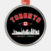 Toronto Canada Skyline City Ornament Aus Metall (Vorne)