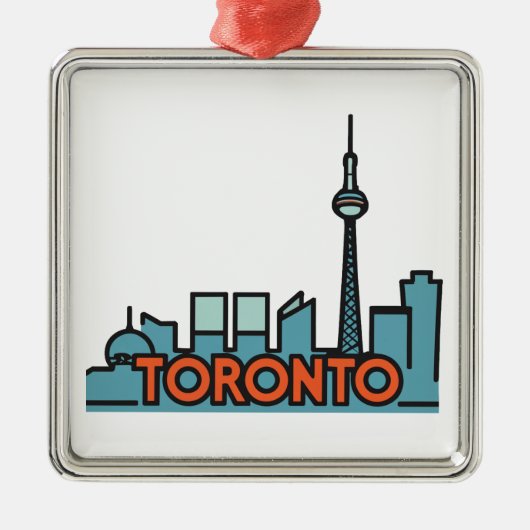 Toronto Canada Skyline Ornament Aus Metall (Vorne)